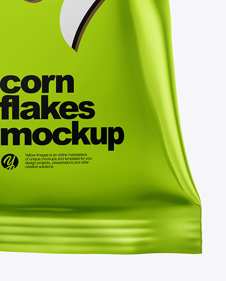 Download Bag With Corn Flakes Mockup In Bag Sack Mockups On Yellow Images Object Mockups