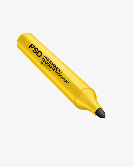 Download Glossy Permanent Marker Mockup in Stationery Mockups on Yellow Images Object Mockups