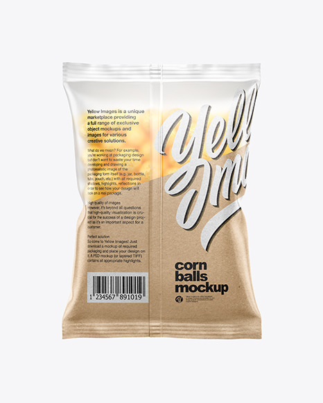 Matte Bag With Corn Balls Mockup PSD #6