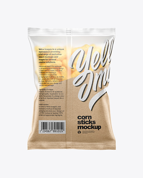 Matte Bag With Corn Sticks Mockup