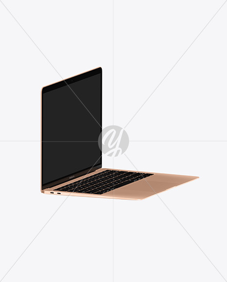 Gold Macbook Air Mockup In Device Mockups On Yellow Images Object Mockups