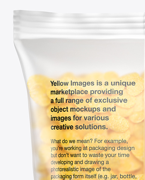 Download Matte Bag With Corn Flakes Mockup In Bag Sack Mockups On Yellow Images Object Mockups