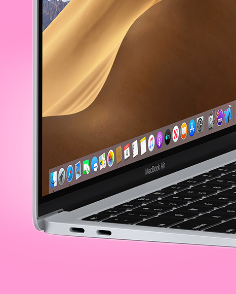 Silver Macbook Air Mockup In Device Mockups On Yellow Images Object Mockups