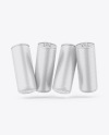 Four Matte Cans Mockup