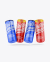 Four Matte Cans Mockup