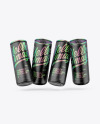 Four Matte Cans Mockup