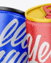 Four Matte Cans Mockup