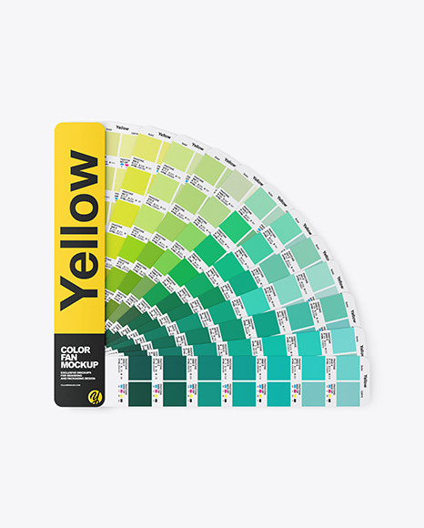 Color Fan Mockup In Object Mockups On Yellow Images Object Mockups