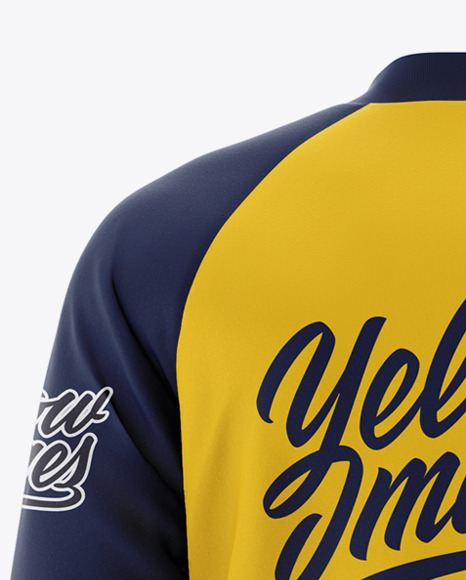 Men S Raglan Bomber Jacket Mockup Back View In Apparel Mockups On Yellow Images Object Mockups