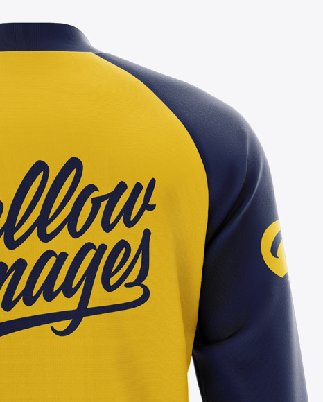 Download Men's Raglan Bomber Jacket Mockup - Back View in Apparel Mockups on Yellow Images Object Mockups