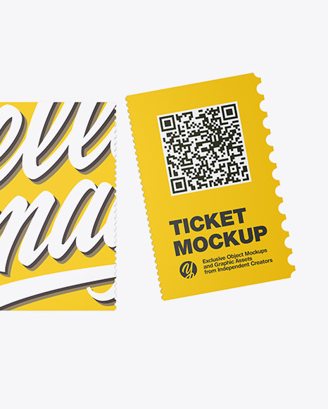 Download Ticket Mockup In Stationery Mockups On Yellow Images Object Mockups