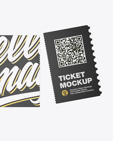 Ticket Mockup In Stationery Mockups On Yellow Images Object Mockups