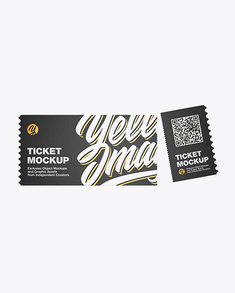 Download Paper Ticket Mockup In Stationery Mockups On Yellow Images Object Mockups