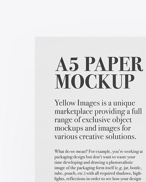 Download A5 Paper With Pen Mockup In Stationery Mockups On Yellow Images Object Mockups PSD Mockup Templates