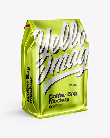 Download Metallized Coffee Bag Mockup In Bag Sack Mockups On Yellow Images Object Mockups Yellowimages Mockups