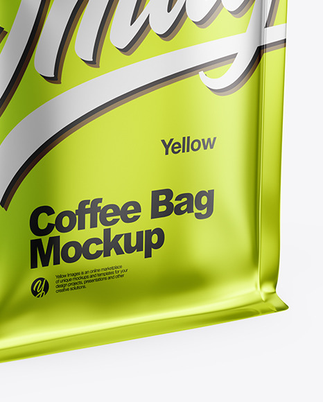 Download Metallized Coffee Bag Mockup In Bag Sack Mockups On Yellow Images Object Mockups PSD Mockup Templates