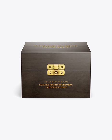 Download Wooden Box Mockup Front View High Angle Shot In Box Mockups On Yellow Images Object Mockups