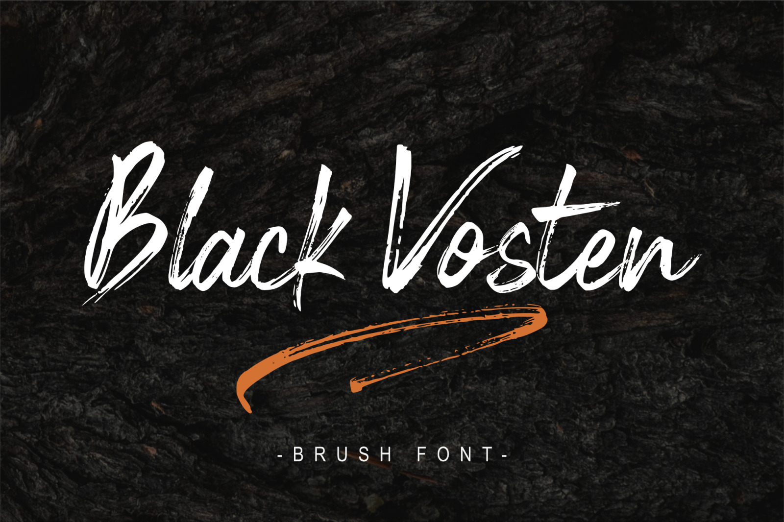 Black Vosten Brush Font In Fonts On Yellow Images Creative Store