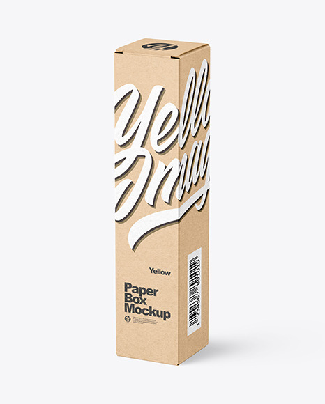 Download Kraft Paper Box Mockup In Box Mockups On Yellow Images Object Mockups PSD Mockup Templates