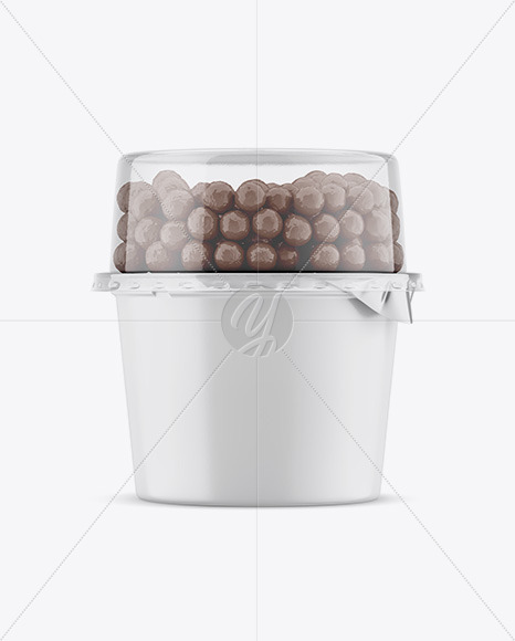 Download Metallic Plastic Cup With Chocolate Balls Psd Mockup Yellowimages