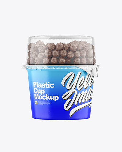 Download Matte Plastic Cup With Chocolate Balls Mockup In Cup Bowl Mockups On Yellow Images Object Mockups