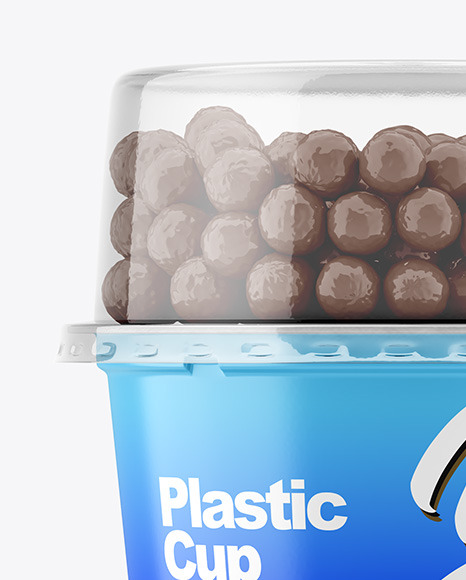 Download Matte Plastic Cup With Chocolate Balls Mockup In Cup Bowl Mockups On Yellow Images Object Mockups