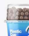 Matte Plastic Cup with Chocolate Balls Mockup