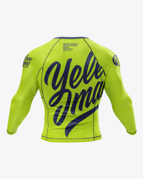 Download Men S Long Sleeve Jersey On Athletic Body Mockup In Apparel Mockups On Yellow Images Object Mockups