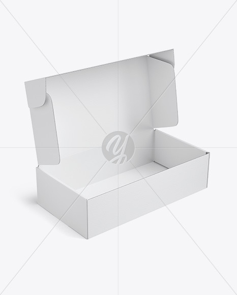 Paper Opened Box Mockup Half Side View High Angle Shot In Box Mockups On Yellow Images Object Mockups