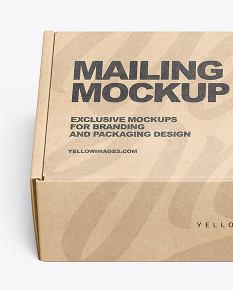 Kraft Paper Box Mockup In Box Mockups On Yellow Images Object Mockups