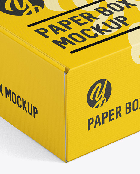 Download Matte Box With Label Mockup Half Side View High Angle Shot ... Yellowimages Mockups