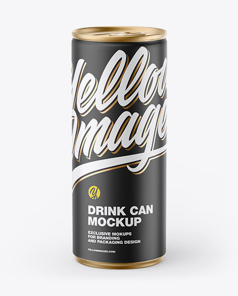 Metallic Drink Can w  Matte Finish Mockup PSD #1