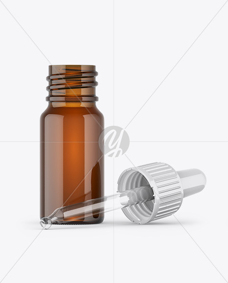 Opened Amber Dropper Bottle Mockup In Bottle Mockups On Yellow Images Object Mockups