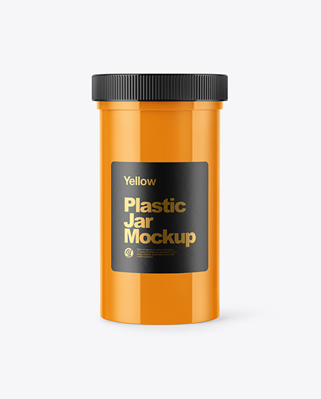 Download Glossy Plastic Jar Mockup In Jar Mockups On Yellow Images Object Mockups PSD Mockup Templates