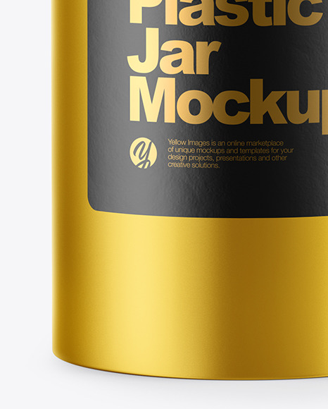 Metallized Plastic Jar Mockup