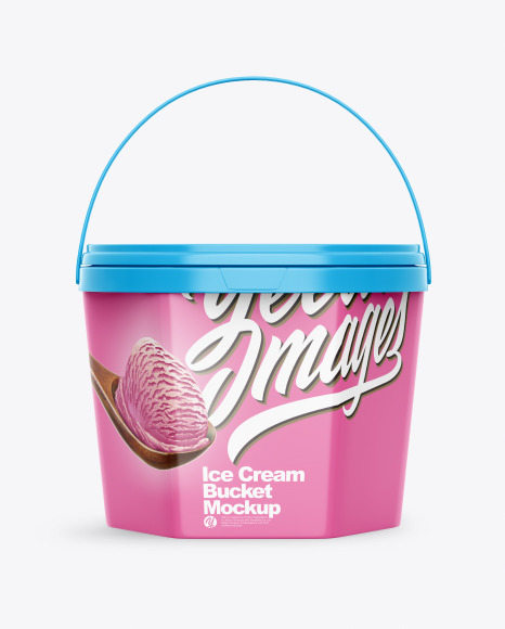 Download Glossy Ice Cream Bucket Mockup In Bucket Pail Mockups On Yellow Images Object Mockups PSD Mockup Templates