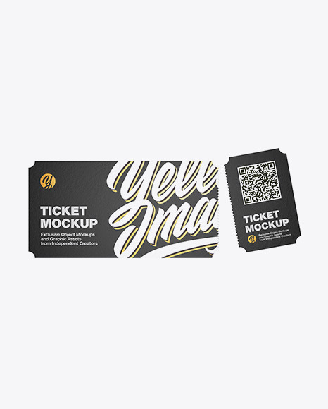 Download Paper Ticket Mockup In Stationery Mockups On Yellow Images Object Mockups