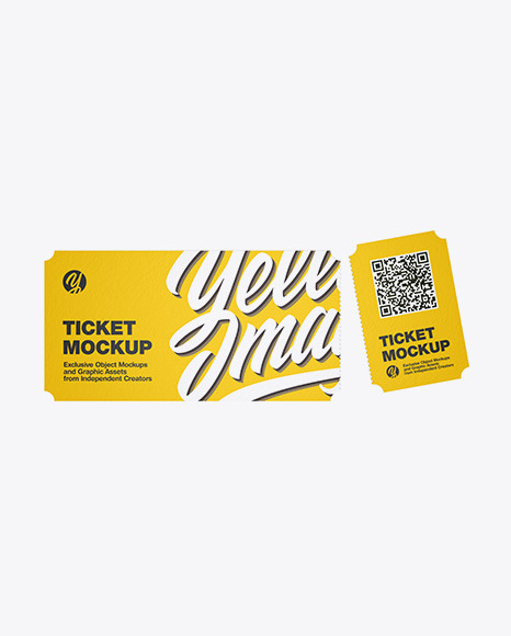 Download Paper Ticket Mockup In Stationery Mockups On Yellow Images Object Mockups