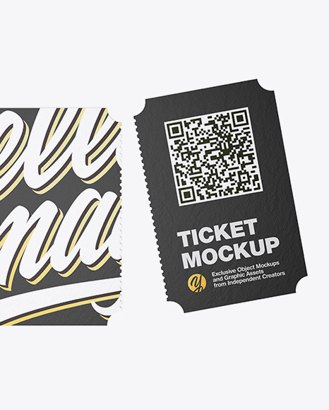 Download Paper Ticket Mockup In Stationery Mockups On Yellow Images Object Mockups