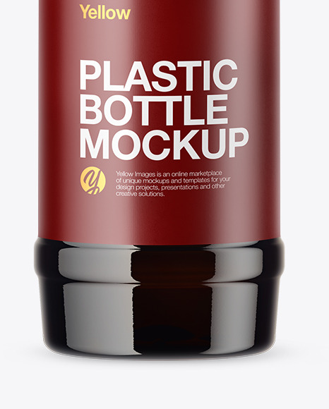PET Amber Bottle Mockup PSD #1
