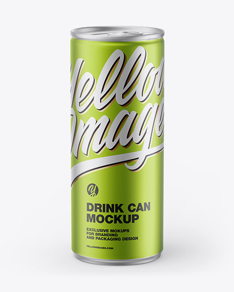 Matte Metallic Drink Can Mockup PSD #1