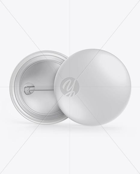 Two Glossy Button Pins Mockup In Stationery Mockups On Yellow Images Object Mockups