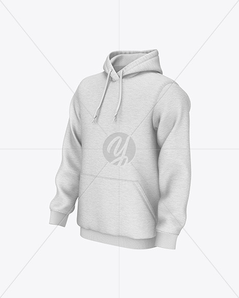 Download Melange Hoodie Mockup - Front Half Side View in Apparel ...