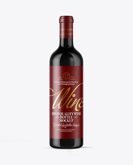 Download Dark Glass Wine Bottle HD Mockup | Yellow Author