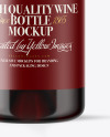 Clear Glass Red Wine Bottle Mockup
