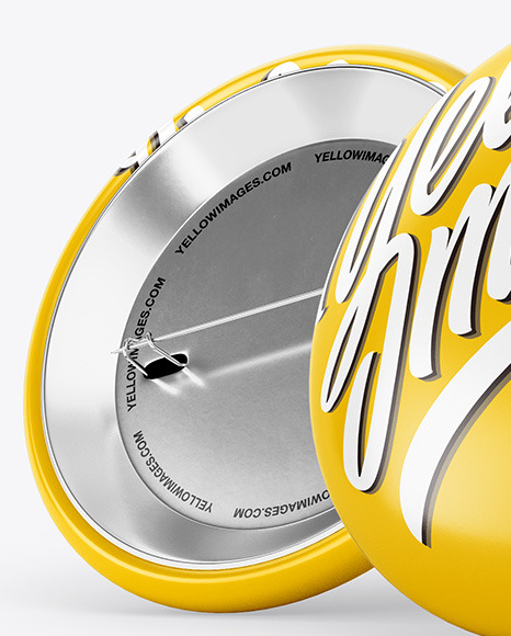 Two Circle Button Pins Mockup PSD #6