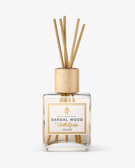 Download Reed Diffuser Glass Bottle Mockup in Bottle Mockups on Yellow Images Object Mockups