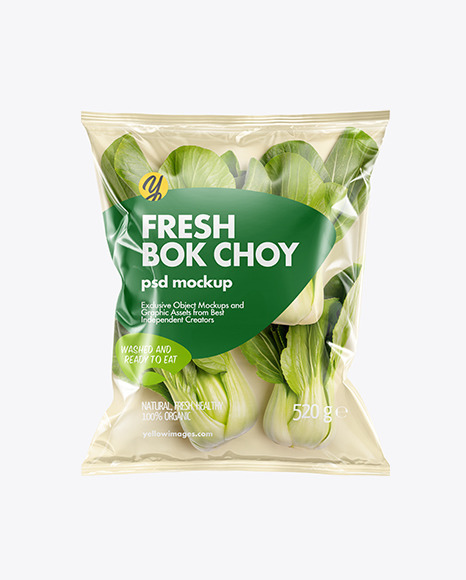 Download Plastic Bag With Bok Choy Mockup In Bag Sack Mockups On Yellow Images Object Mockups Yellowimages Mockups