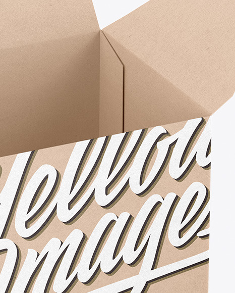 Opened Kraft Box Mockup PSD #1