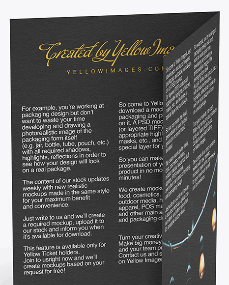 Download Textured A5 Brochure Back Side Mockup In Stationery Mockups On Yellow Images Object Mockups PSD Mockup Templates